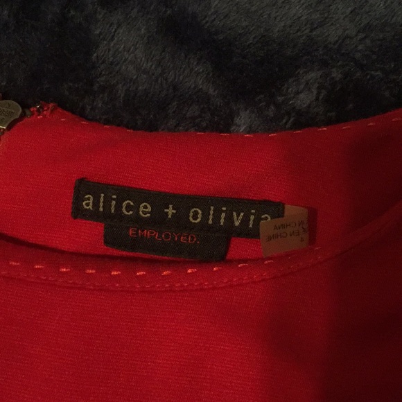 Alice + Olivia Red Victoria Peplum Dress - Picture 7 of 8